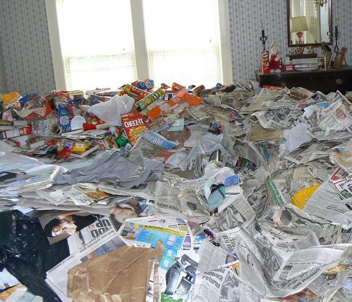a room full of trash